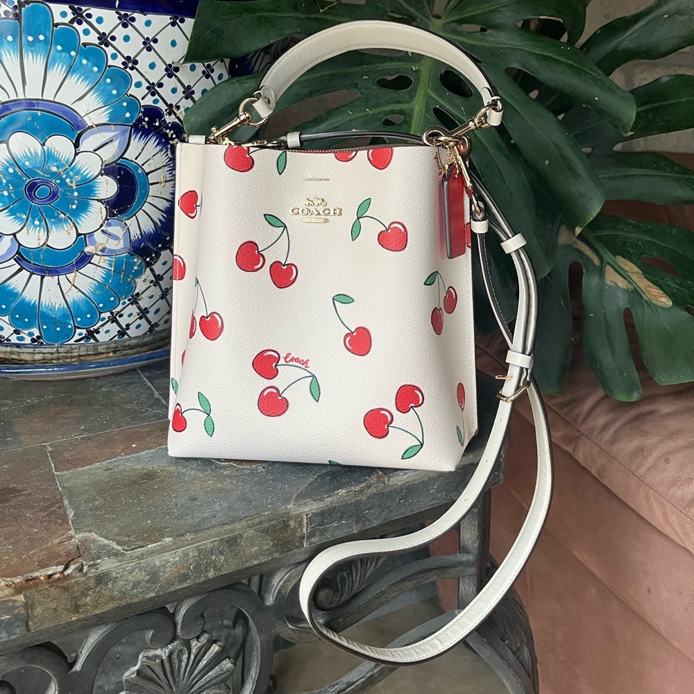 🍒 Coach Mollie 22 with cherry hearts - ❤️Limited addition bucket bag